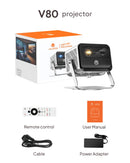 Projetor VEVSHAO V80 – 4K, Full HD, Android 11 e Wi‑Fi 6